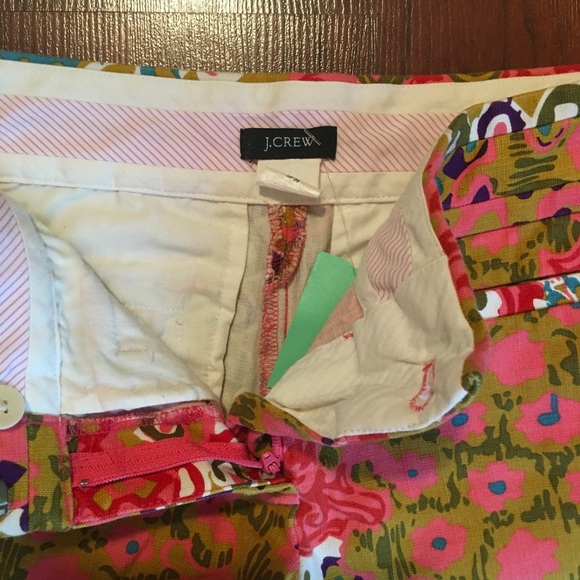 J Crew Colorful Tropical Coral Chartreuse Green - Picture 6 of 7